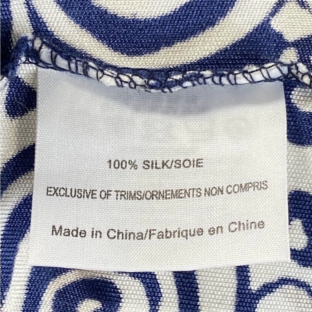 Tory Burch blue sleeveless shift silk dress